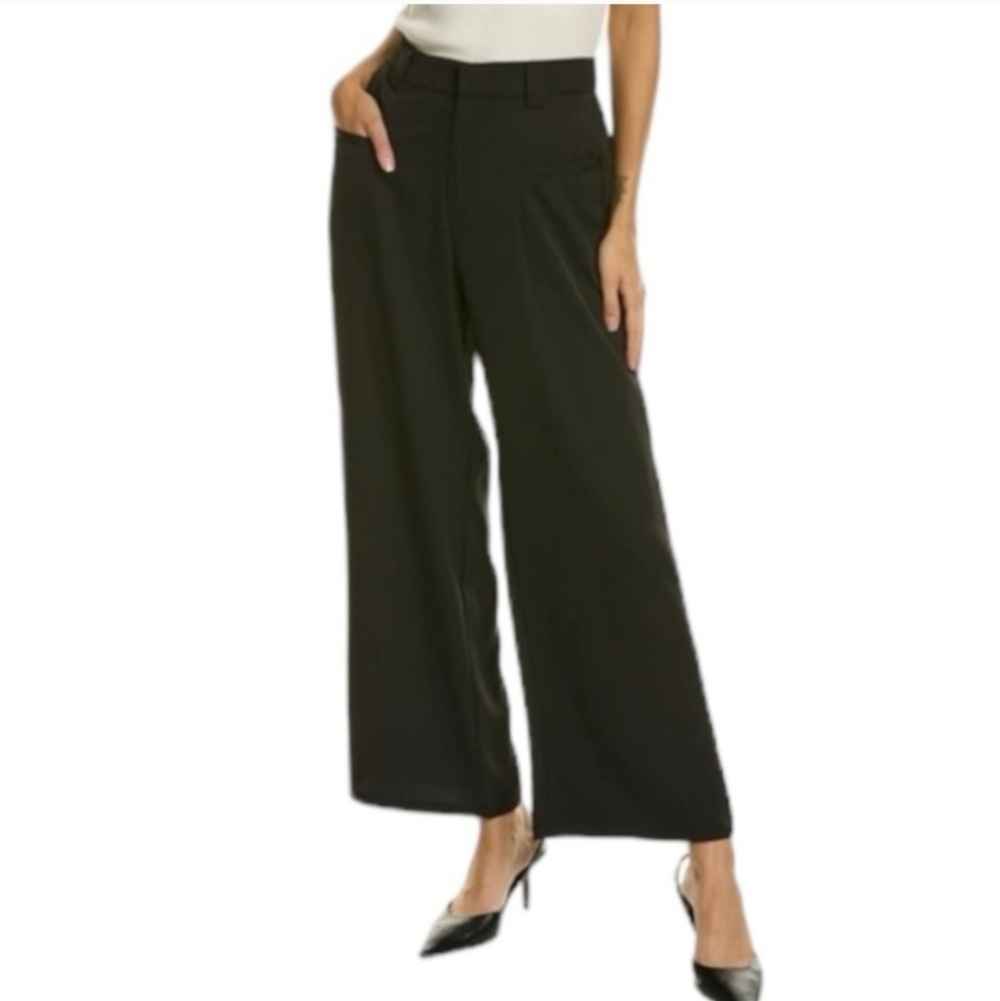 Area Stars Layla Wide-Leg High-Waisted Business Pants in Black, Size Large, NWT